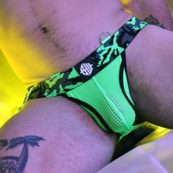 Breedwell Jockstrap Neo Camo Vert Neon